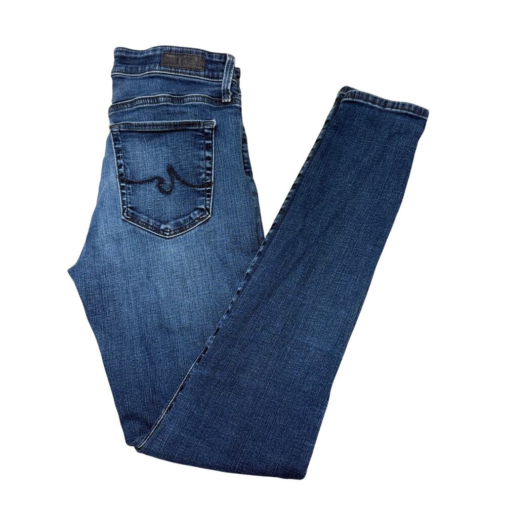 AG Adriano Goldschmied Farrah Skinny Leg Jeans Button Fly Dark Wash 25